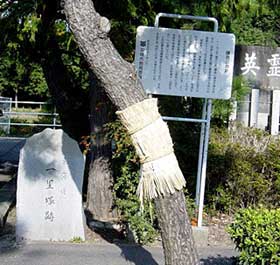 東海道尾崎一理塚の碑と鎌倉街道の説明文
